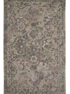 Feizy Tivoli Distressed Textured Wool Rug - Available In 5 Sizes - Silver Mink & Purple Sage