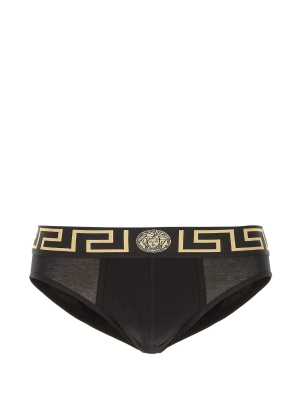 Versace Medusa Motif Embroidered Briefs