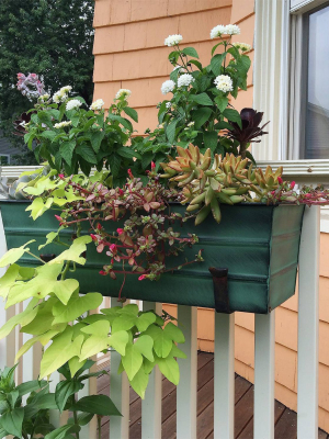 Galvanized Steel Flower Box Planter With Wall Brackets - Achla Designs