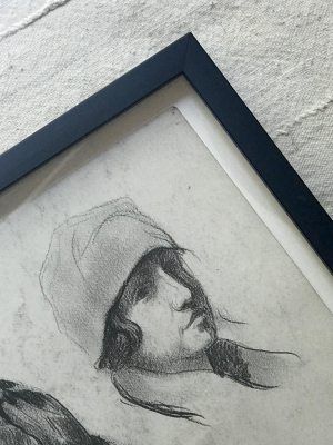 Evert Rabbers Framed Portrait Study Drawing