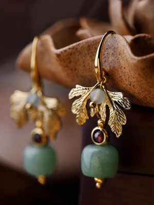 Women Retro Ethnic Gold Plated Earrings