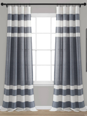 Cape Cod Stripe Yarn Dyed Cotton Window Curtain Panels - Lush Décor