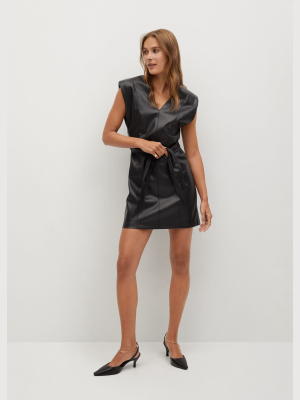 Faux-leather Dress