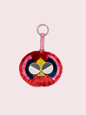 Spademals Raffia Preeny Peacock Dangle Keychain