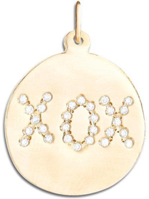 Large "xox" Disk Charm Pave Diamonds