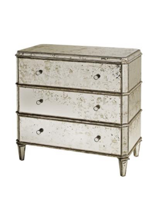 Antiqued Mirror Chest Of Drawers