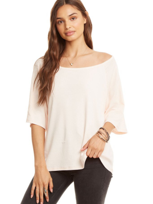 3/4 Sleeve Off Shoulder Raglan Tee