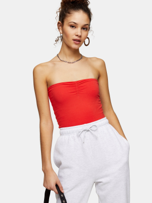 Red Ruched Bandeau