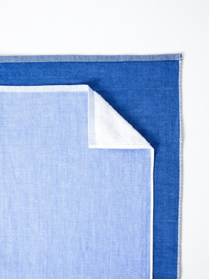 Two-tone Chambray Towel - Blue