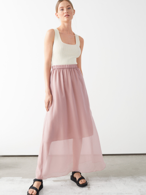 Sheer A-line Maxi Skirt