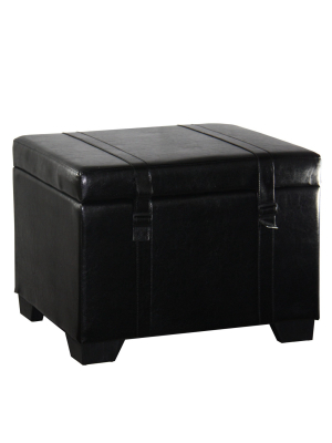 Easy Closure Storage Ottoman Black - Ore International