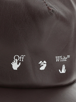 Off-white Logo Printed Eco Leather Baseball Cap