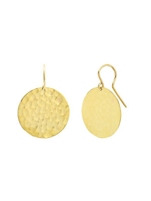 Hammered Disc Earrings - Small