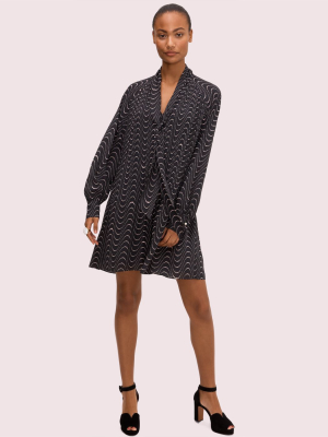 Wavy Dot Shift Dress