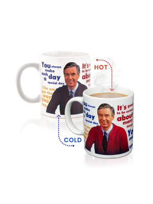 Surreal Entertainment Mister Rogers Sweater Changing Mug | Sweater Changes With Heat | Holds 16 Ounces