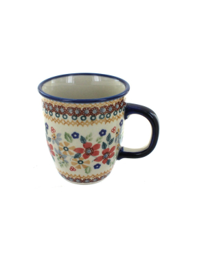 Blue Rose Polish Pottery Red Daisy Coffee Mug