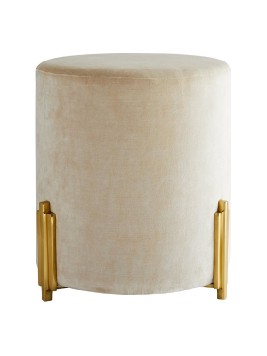 Arteriors Warby Ottoman - Sterling Velvet