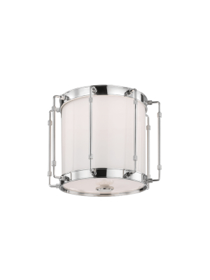 Hudson Valley Lighting Hyde Park Ceiling Lamp - Polished Nickel & Opal