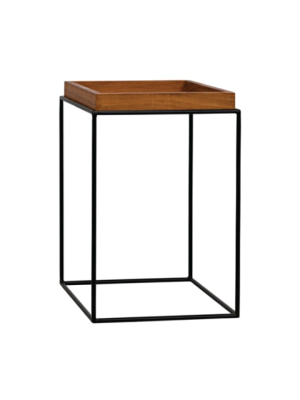 Teak And Metal Side Table