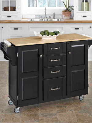 Kitchen Carts And Islands Wood Top Black - Home Styles