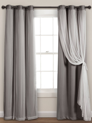 Set Of 2 Grommet Top Sheer Panels With Insulated Blackout Lining - Lush Décor