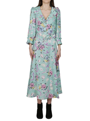 Alessandra Rich Floral Printed Midi Dress