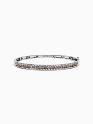 Effy 14k White Gold Espresso And White Diamond Bangle, 2.13 Tcw