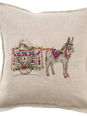 Donkey Cart Pocket Pillow