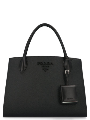 Prada Monochrome Saffiano Medium Tote Bag