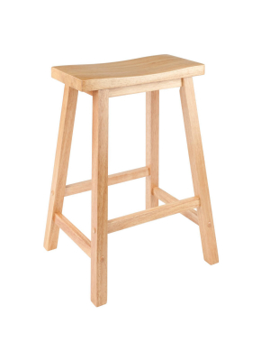 24" Satori Saddle Seat Counter Height Barstool Beech - Winsome