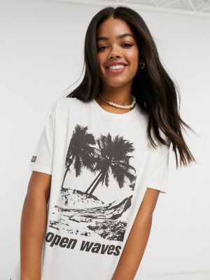 Pull&bear Palm Graphic T-shirt In White