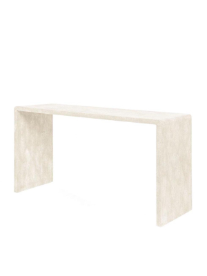 Harlow 60" Console Ivory Faux Shagreen