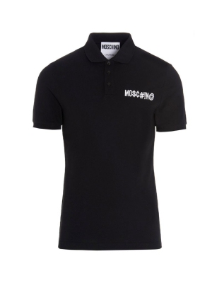 Moschino Symbols Logo Embroidered Polo Shirt