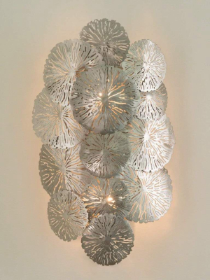 Global Views Lily Pad Wall Sconce Antique Nickel Hw