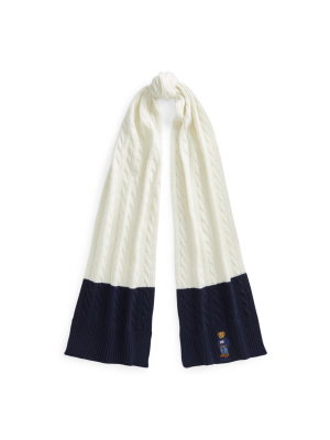 Polo Bear Cable-knit Scarf