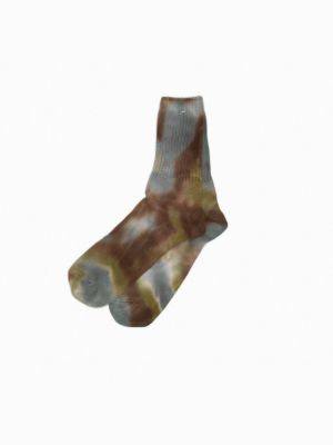 Tie Dye Three-quarter Socks - Olive