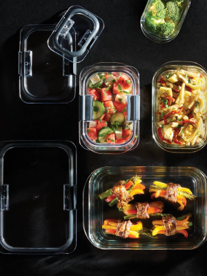 Rubbermaid 6pc Brilliance Glass Food Storage Containers, 4.7 Cup Food Containers With Lids Bpa Free And Leak Proof