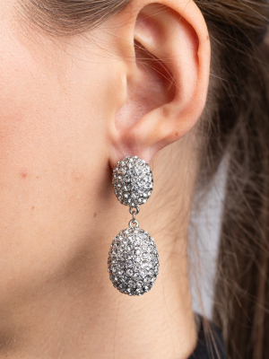 Rhinestone Ball Drop Pierced Earrings