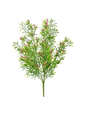 Vickerman 20" Artificial Uv Coated Pink Woodruff Bush.