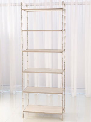 Spike Etagere Antique Nickel And White Marble