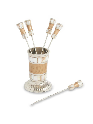 Julia Knight Classic Cocktail Pick Set In Toffee