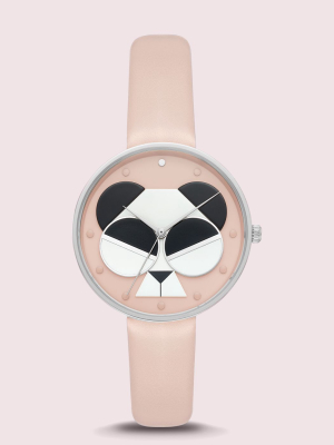 Metro Spademals Gentle Panda Leather Watch