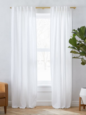 Belgian Flax Linen Curtain - White