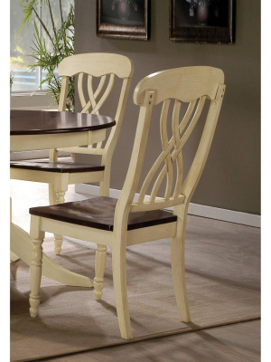 Set Of 2 Dylan Side Dining Chair Wood/buttermilk/oak - Acme Furniture