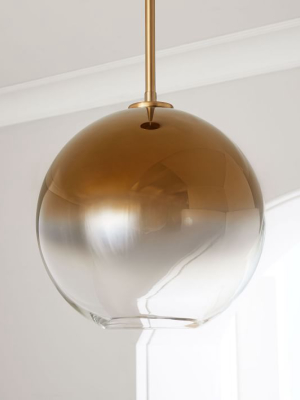 Sculptural Glass Globe Pendant - Metallic Ombre