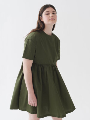 Schiffer Slip Midi Dress Khaki – Beginning Boutique