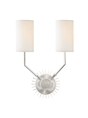 Borland 2 Light Wall Sconce Polished Nickel