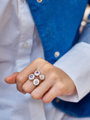 Enamel & Diamond Ring