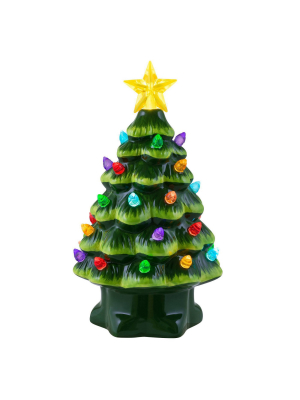 Mr. Christmas Small Ceramic Tree Decorative Figurine Green
