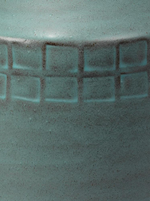 Jamie Young Folk Vessel In Blue Ceramic